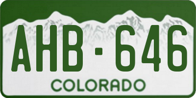 CO license plate AHB646