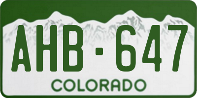 CO license plate AHB647