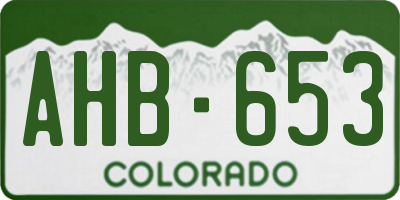 CO license plate AHB653