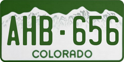 CO license plate AHB656