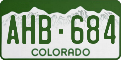 CO license plate AHB684