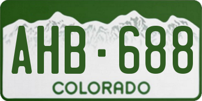 CO license plate AHB688