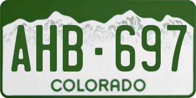 CO license plate AHB697