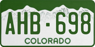 CO license plate AHB698