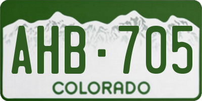 CO license plate AHB705