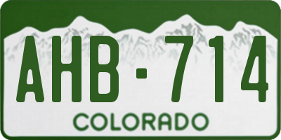 CO license plate AHB714