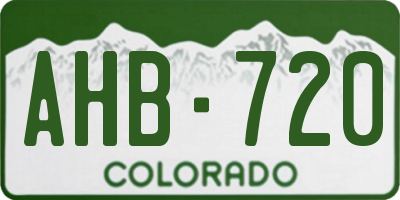 CO license plate AHB720
