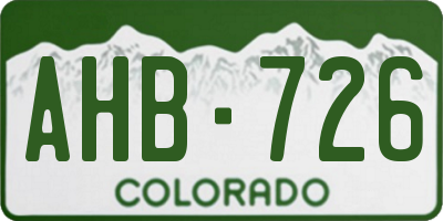 CO license plate AHB726