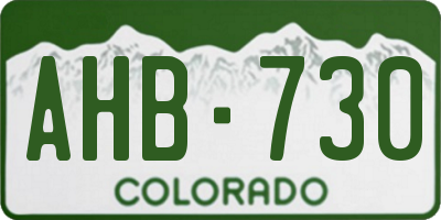 CO license plate AHB730