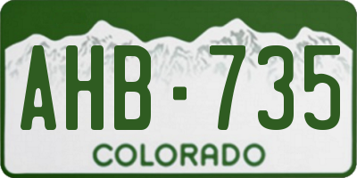 CO license plate AHB735