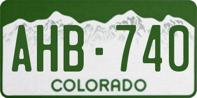 CO license plate AHB740