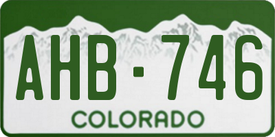 CO license plate AHB746