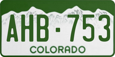 CO license plate AHB753