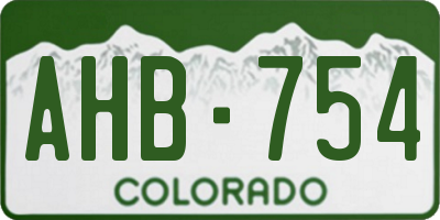 CO license plate AHB754