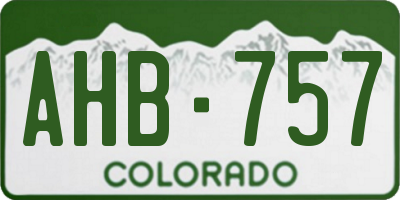 CO license plate AHB757
