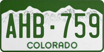 CO license plate AHB759