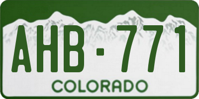 CO license plate AHB771