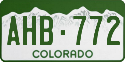 CO license plate AHB772