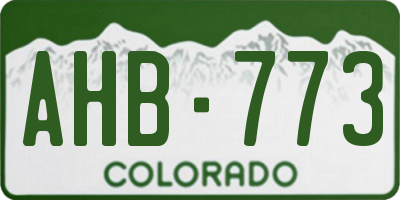 CO license plate AHB773