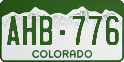 CO license plate AHB776