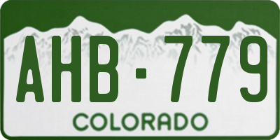 CO license plate AHB779