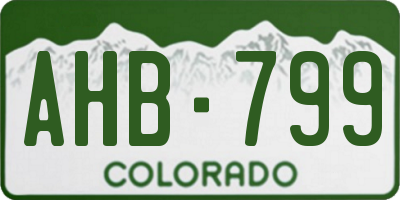 CO license plate AHB799