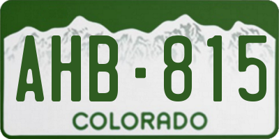 CO license plate AHB815