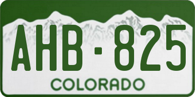 CO license plate AHB825