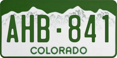 CO license plate AHB841