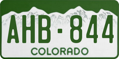 CO license plate AHB844