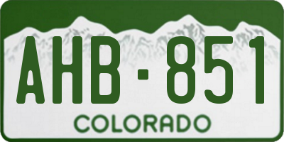 CO license plate AHB851