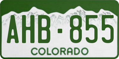 CO license plate AHB855