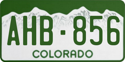 CO license plate AHB856
