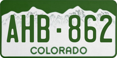 CO license plate AHB862