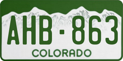CO license plate AHB863