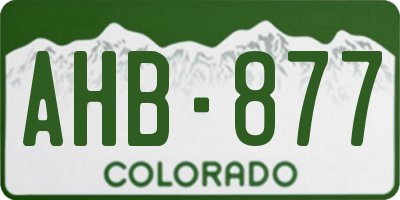 CO license plate AHB877