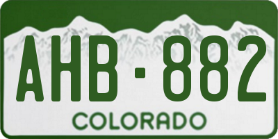 CO license plate AHB882