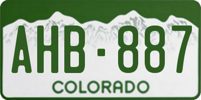 CO license plate AHB887