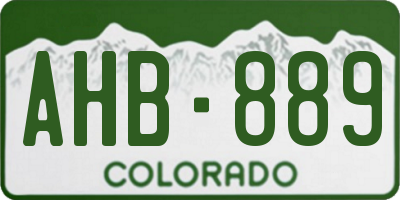 CO license plate AHB889