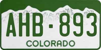 CO license plate AHB893