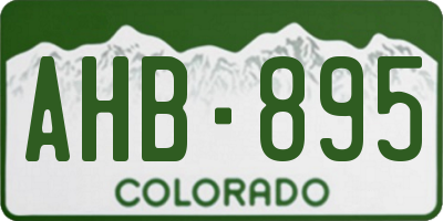 CO license plate AHB895
