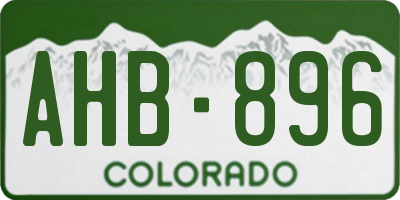 CO license plate AHB896