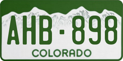 CO license plate AHB898