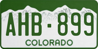 CO license plate AHB899