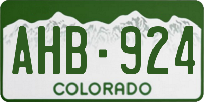 CO license plate AHB924