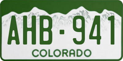 CO license plate AHB941