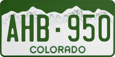 CO license plate AHB950