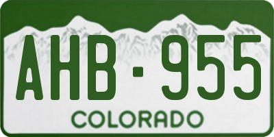CO license plate AHB955