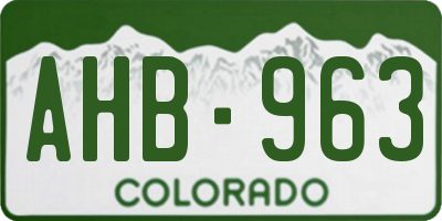 CO license plate AHB963