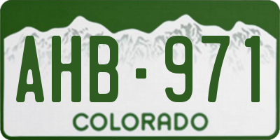 CO license plate AHB971